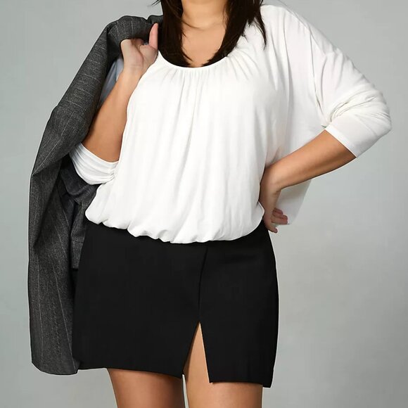 Maeve (from Anthropologie) Long-Sleeve Bubble Top - Plus - Ivory - 2X - Picture 1 of 5